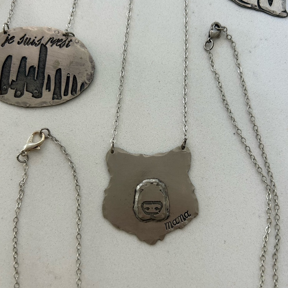 Mama Bear Pendant Necklace by artisan So Beautifully Broken